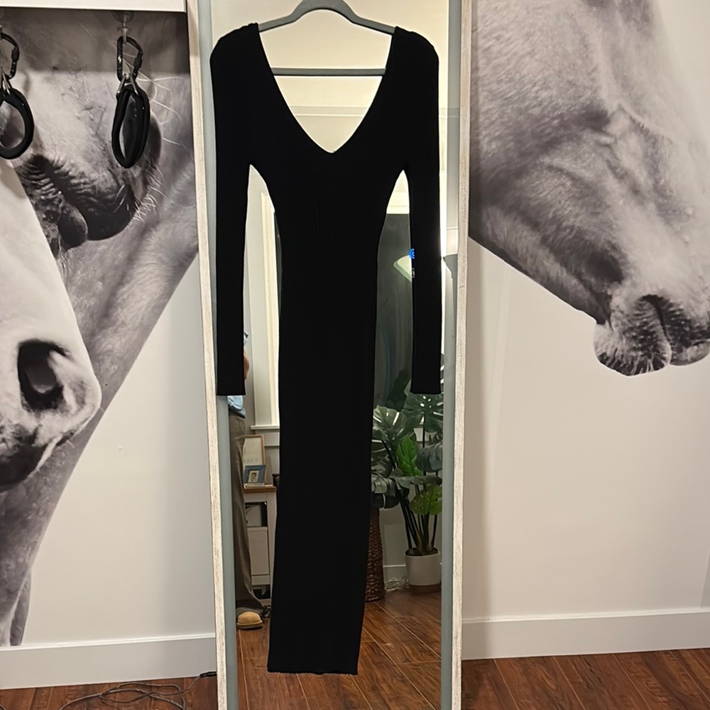 Hera Collection Black V-Neck Bodycon Dress